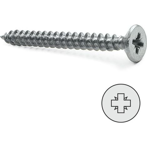 Tirafondo din-7505-a, cabeza avellanada pz2, zincado cr-3, 5,0 x 60 mm, caja 250 uds
