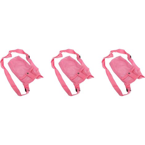Porte-Bouteille d'eau Durable Non Déformable pour Chien, Sport, Gym, Randonnée, Camping, Marche, Plage, 3 Pièces, Bandoulière Réglable, Sac à Bandoulière (Rose) (1/5)