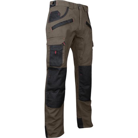 Pantalon taille haute multipoches taupe/noir Tourbe LMA - CBA - Couleur Taupe/noir - Taille Vêtement 56 (1/5)