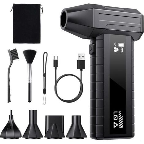 Souffleur Air Comprimé Sans Fil–Puissant 200 000 tr/min,Batterie 10 500 mAh pour Nettoyage PC & Clavier,Écran Intelligent,LED,USB-C (1/5)