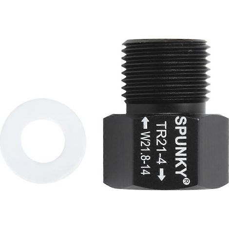 Adaptateur bouteille de gaz noir, convertisseur filetage femelle TR21x4 vers mâle W21.8-14, raccord cylindre, connecteur de rechange, acier robuste, pas de vis précis, usage professionnel, pièce détac (1/5)