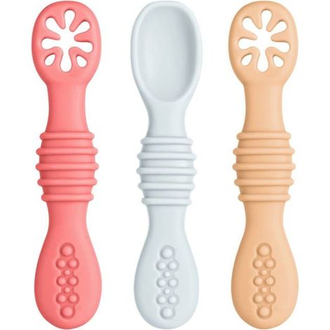 Cuillères d'apprentissage pour Enfants et Bébé, 3pcs Ustensiles Adaptés à la Dentition, Recommandés par Experts pour le Sevrage (1/5)