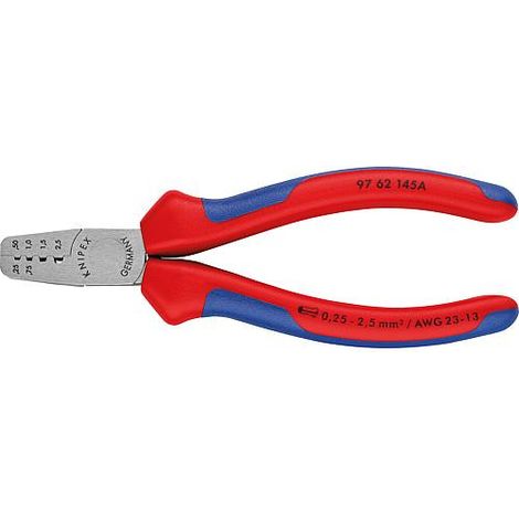 Pince a sertir pour embout de cable polie Utilisable pour embout de cable Longueur 145mm 0,25-2,5mm²