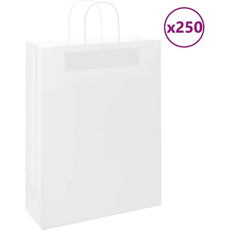 Papiertragetaschen 250 Stk. mit Henkeln Weiß 32x12x42 cm