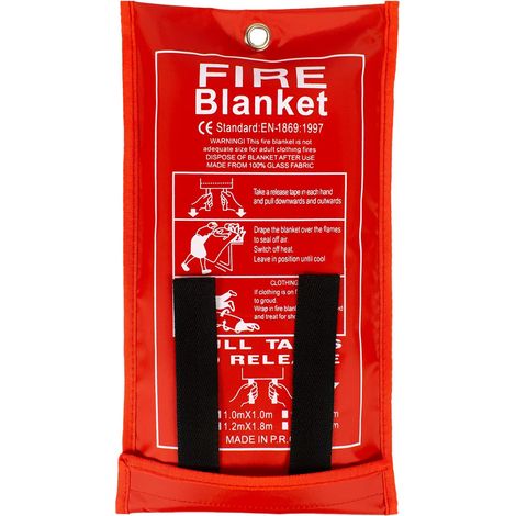 Manta ignífuga para hogar y cocina, manta ignífuga de fibra de vidrio para emergencias, protección ignífuga y aislamiento térmico (120 x 120 cm)