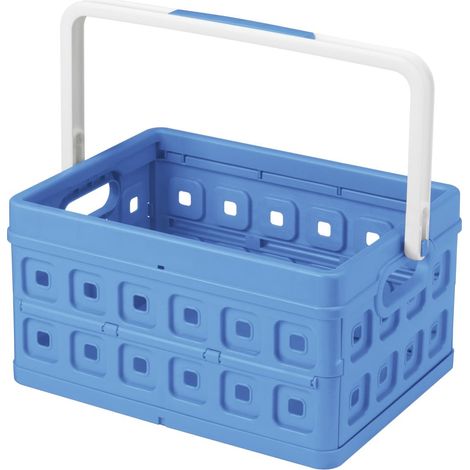 Sunware Klappbox Square 24 L blau Einkaufsbox Einkaufskorb mit Griff (1/2)