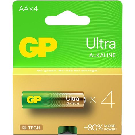 Pilas alcalinas AA / LR6 GP Ultra Alkaline G-TECH - 4 unidades (1/4)