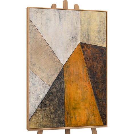 Gemälde Begegnung der Ebenen Rahmen Eichefarben 120x80 cm (1/5)
