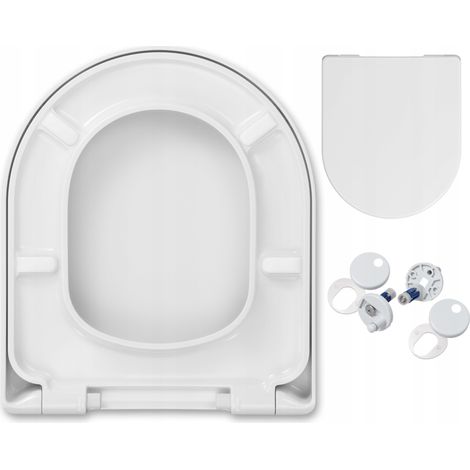 Cersanit  Abattant WC City Oval - Blanc - Antibactérien - Système de fermeture silencieuse - Résistant