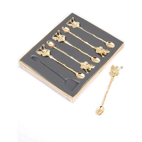 Set di posate con cucchiaio Set 13,5 Cmx3 Cmx0,2 Cm 100% ZAMAK Gold (1/3)