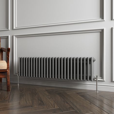 Traditional 3 Column Anthracite Grey Radiator (300mm H × 1190mm W) – 3762 BTU / 1103W – Cast Iron Style (1/5)