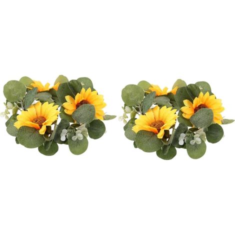 2 Pièces Couronne Décor Mariage Porte Est Venu Verdure Vert Floral Maison Guirlande Feuillage Fleurs Eucalyptus PE (1/5)