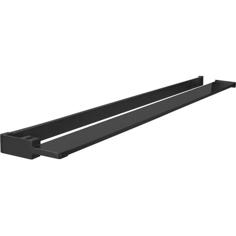 Etagère réglable sur cabine de douche à l'italienne 60-140 cm, noir mat (1/4)