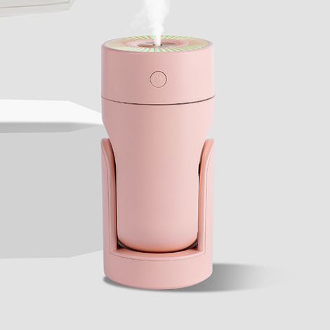 Neuer oszillierender Luftbefeuchter, geräuschloser Tischluftdiffusor, Ultraschall-Mini-Luftbefeuchter fürs Auto mit sieben Farben, rosa (1/5)