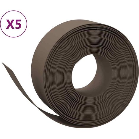 Bordures de jardin 5 pcs marron 10 m 20 cm polyéthylène