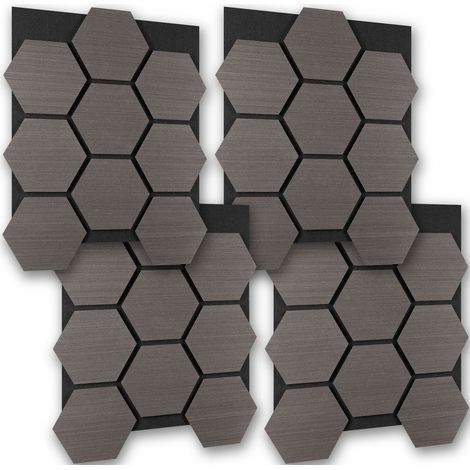 Panneaux acoustiques Sonic Shield aspect bois - Chêne gris, Lot de 4 (1/5)