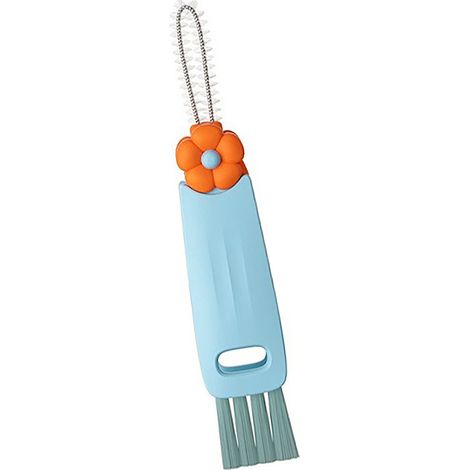 3-in-1 Reinigungsbürste für Deckel und Verschlüsse – Weiche PP-Borsten für Flaschen, Becher und Mehrzweckbehälter – 1 Stück (12,8 x 2,4 cm) (1/5)