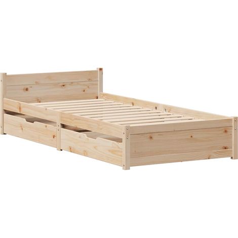 Cadre de lit sans matelas 75x190 cm bois de pin massif vidaXL (1/5)