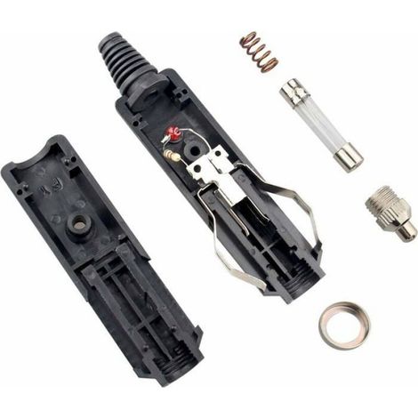 Lot de 2 prises de courant CC 12 V mâle pour allume-cigare avec fusible rouge 10 A et indicateur d'alimentation LED (1/3)
