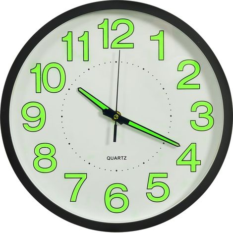 Leuchtende Wanduhr Schwarz 30 cm