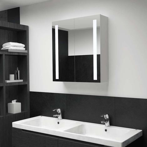 vidaXL Mueble de baño con espejo LED 60x14x62 cm (1/5)