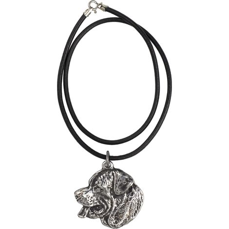 Rottweiler III - collar para perros, colgante bañado en plata para amantes de los perros, joyería única de Art-Dog (1/4)
