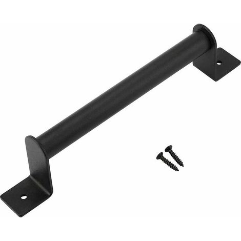 royaluxe - Ensemble de poignée de porte de grange robuste noire, quincaillerie de porte de grange en acier au carbone avec vis pour porte de grange coulissante en bois, (1/5)