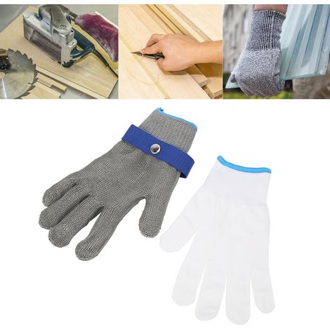 Gants de Protection en Acier Inoxydable Niveau 5 - Taille XL pour Sécurité Maximale