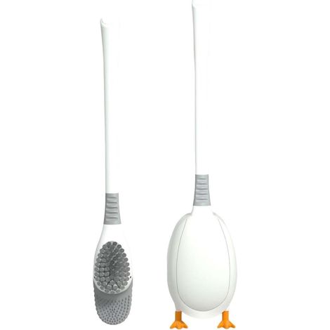 Toilettenbürste, niedliche Entenform, Toilettenbürsten-Set, Toilettenbürste mit Halter, Wand- oder Bodenmontage, Silikon-Toilettenbürste mit Halter (1/5)