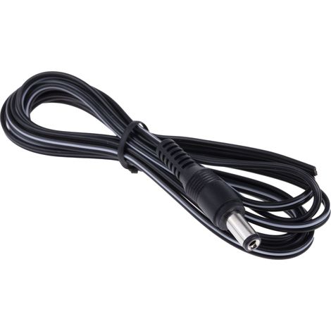 Câble d'alimentation, Noir, Câble à fiche mâle 2,1 mm, 12 V / 1 A, 1.8m ( Prix pour 1 ) (1/3)