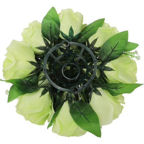 Bouquet de boules de fleurs en tissu de soie, accessoire de décoration pour voiture, auditorium, salle de spectacle, vert (1/5)