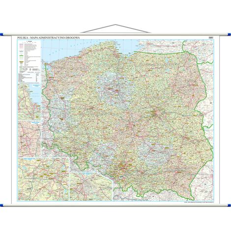Polen 1:700.000. Verwaltungs- und Straßenkarte. Glänzende Laminierung. Erscheint 2024. (1/5)
