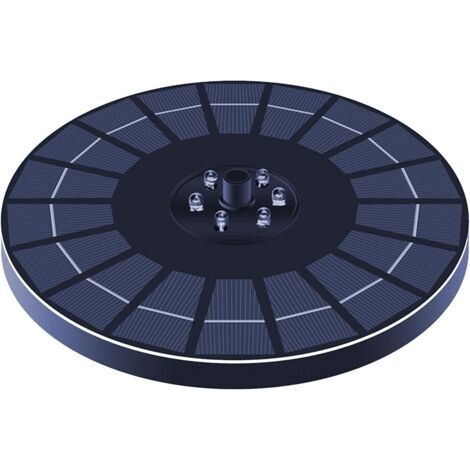 Fontaine Solaire, buse 3 en 1, Pompe de Fontaine Solaire 6W, Fontaine de Bain d'oiseaux Solaire, Convient pour Bain d'oiseaux, étang, Piscine, Aquarium, Aquarium et Jardin, 9 LED, Noir (1/5)