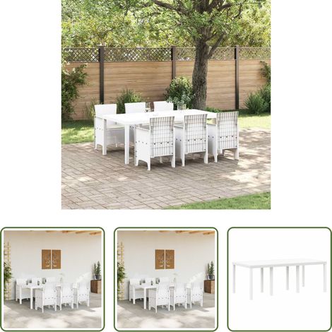 Garten Tisch - Garten Essgruppe 7 pcs Weiß Polypropylen (1/5)