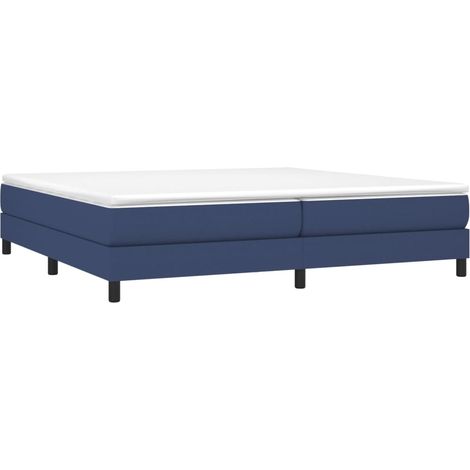 Vidaxl – Cadre de lit à ressorts bleu 200x200 cm – Tissu polyester durable – Pieds robustes pour stabilité – Lattes en contreplaqué pour soutien