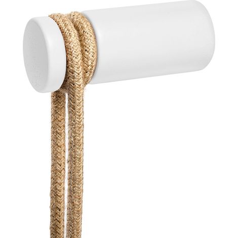Creative-Cables Passe-câble en bois Rolé - (Blanc, Ø 40 mm, H 100 mm) - Fixation murale pour lampe suspendue - Comprend vis et cheville