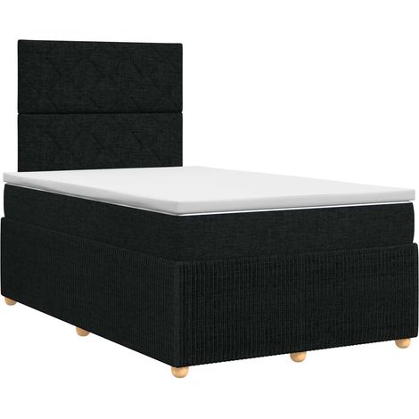 Maison Exclusive - Letto box spring con materasso Nero 120 x 200 cm Tessuto (1/5)