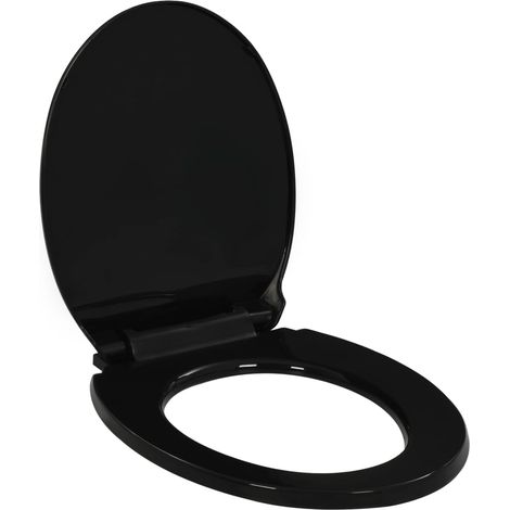 Toilettensitz mit Absenkautomatik und Quick-Release Schwarz vidaXL