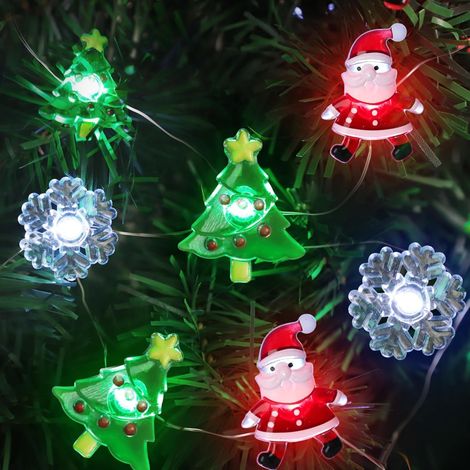 Guirlande lumineuse de Noël, 3 m, 30 LED, décorations pour sapin de Noël, pour fêtes de jardin en intérieur et en extérieur