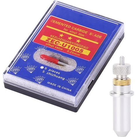 Beyamis Lot de 15 lames de découpe en acier tungstène pour traceur, avec porte-lames (angles de 30, 45 et 60°). (1/5)