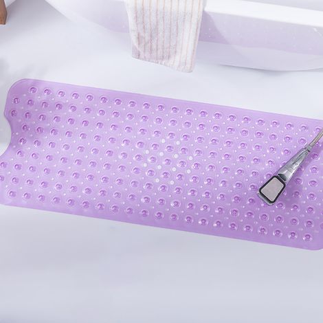 Tapis De Bain Anti-dérapant - 100 x 40 cm - Trous D’Évacuation - Sans BPA Ni Latex - Lavable En Machine - Pour Salle De Bain Et Douche (1/5)
