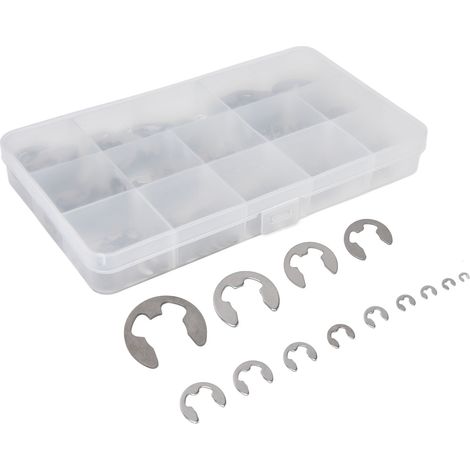 400-teiliges Sortiment an E-Clip-Sicherungsringen aus Edelstahl 604 für Lager (1/5)