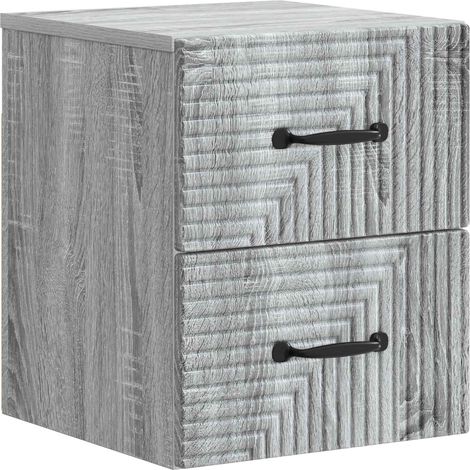 Wandmontierter Nachttisch Graues Sonoma 34,5 x 33 x 40 cm vidaXL
