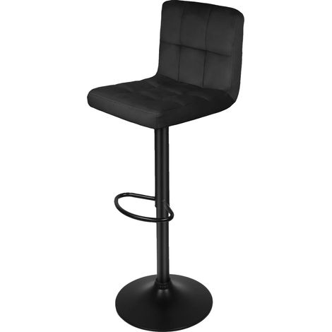 Chaise de bar, réglable en hauteur, design moderne, 43x43x102cm, noir (1/2)