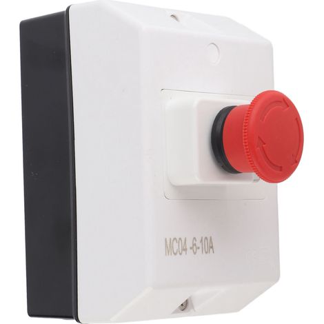 Disjoncteur de protection moteur étanche IP55, interrupteur à bouton avec arrêt d'urgence 6-10 A 230/240 V 400/415 V 500 V 690 V (1/5)