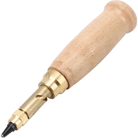 Ensemble de 6 emporte-pièces automatiques pour cuir avec manche en bois remplaçable, outil de perforation rotatif pour l'artisanat (1/5)