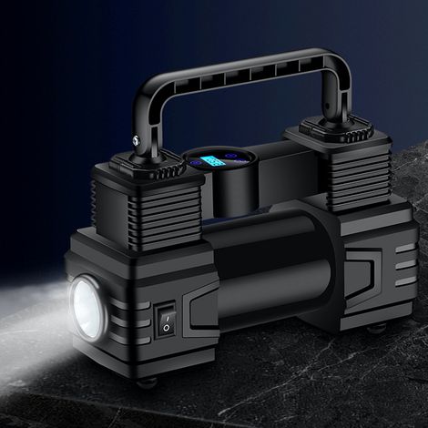 Intelligente 22-Zylinder-Autoluftpumpe, robuster 12-V-Luftkompressor, tragbarer Zweizylinder-Reifenfüller, 120 PSI, mit LED-Arbeitsleuchte. Geeignet für Pkw, Lkw, SUVs, Wohnmobile, Ballons usw. (1/5)