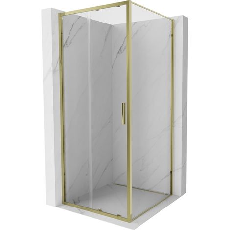 Mexen Exo cabine de douche coulissante 100 x 100 cm, transparent, dorée - 8151-100-100-50-00 (1/5)