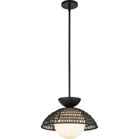 Elstead Alora Mood Perth Plafonnier suspendu dôme contemporain noir mat 1x E27 (1/5)