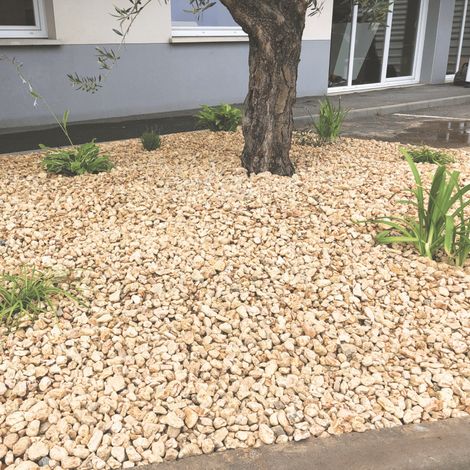Jardinex – Gravier décoratif roulé silex orangé 15/30 mm – Big bag 1T (16 m²) – Drainage rapide et paillage décoratif